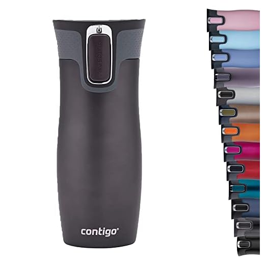 Contigo West Loop Autoseal Travel Mug, Stainless Steel Thermal Mug, Vacuum Flask, Leakproof Tumbler, Coffee Mug with BPA Free Easy-Clean Lid, 470 ml