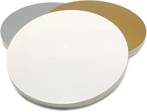 Miniatura 5 de Mombake Tableros redondos para tartas, paquete de 10 soportes para tartas con base circular de cartón (blanco, 6 pulgadas)