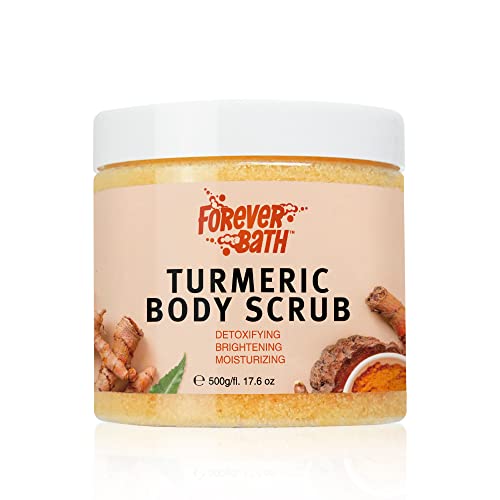 Forever Bath Turmeric Body Scrub W/Dead Sea Salt, Shea Butter, & Vitamin E, 100% Natural Moisturizing & Exfoliating Hand, Face, Foot Scrub For Men & Women - Deep Cleansing, Nourishes Skin, 17.6 Oz #TOP30