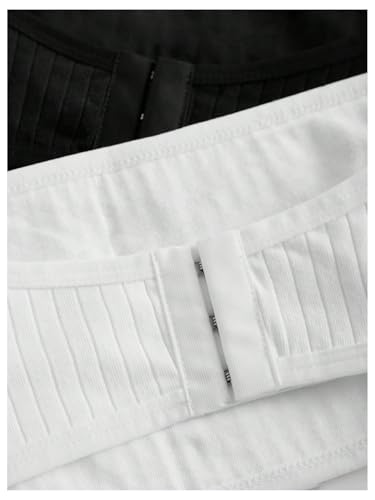 OYOANGLE Girl's 2 Packs Ribbed Knit Strapless Training Bras Padded Wirefree Comfortable Bralette Tube Bras2