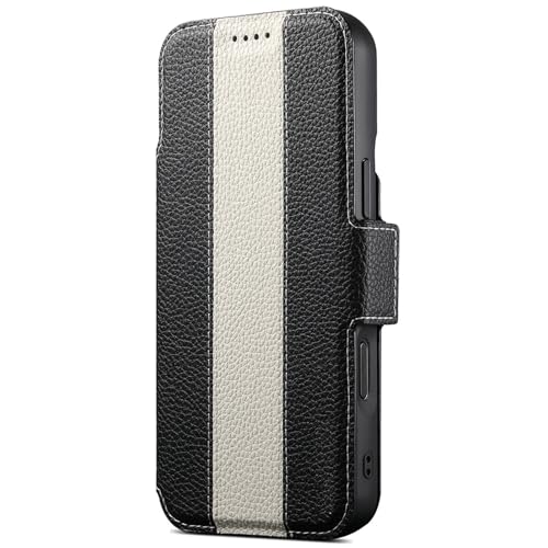 Étui en cuir iPhone 17 Pro Max magnétique à ventouse et porte-carte amovible
