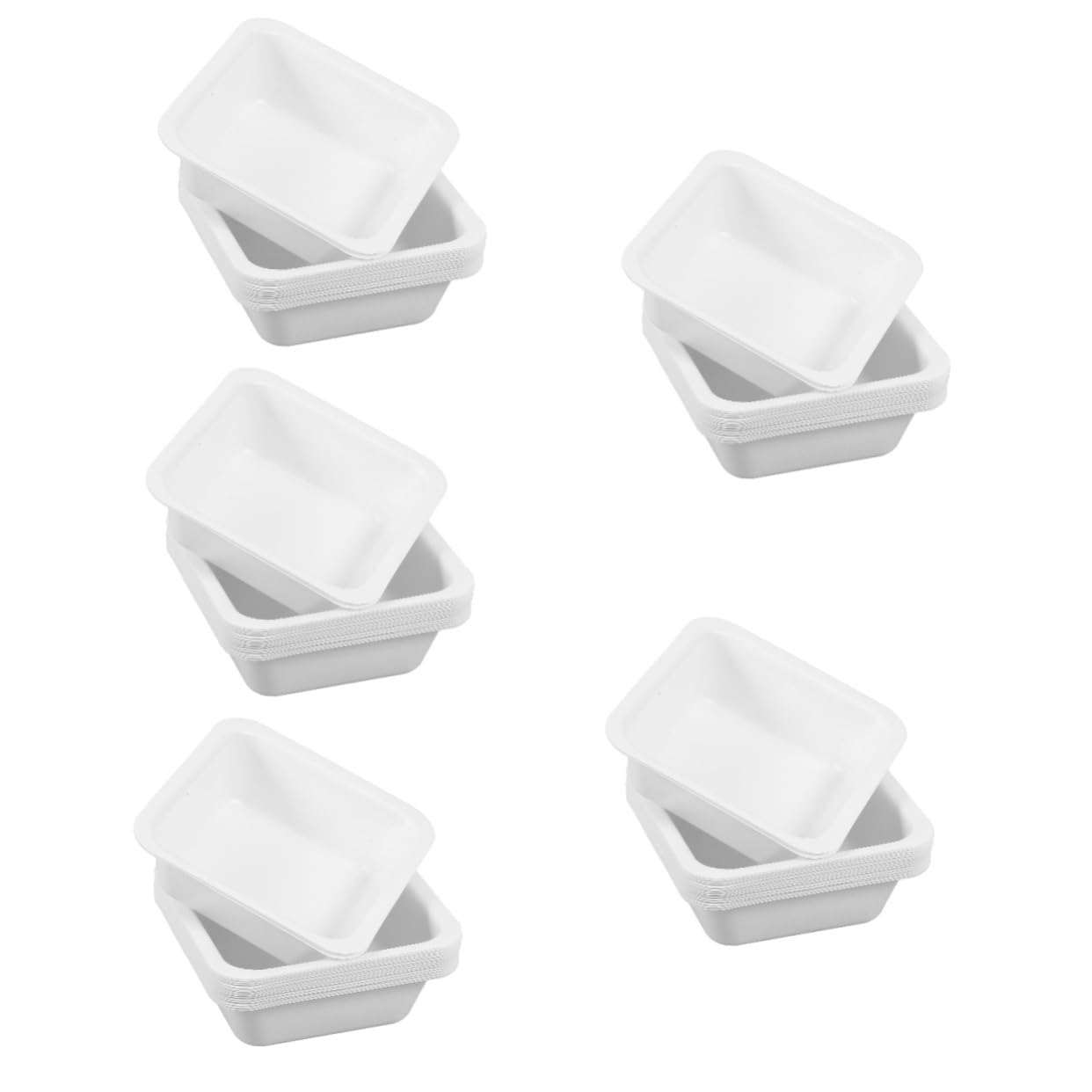 ABOOFAN 5 Set Piatto Di Pesatura Servire Il Vassoio Piazza Barca Di Pesatura Rettangolare Vassoi Di Pesatura Navi Da Pesatura Vassoio Pesi Misurare Pesa Barche Plastica Bianca 20 Pezzi*5