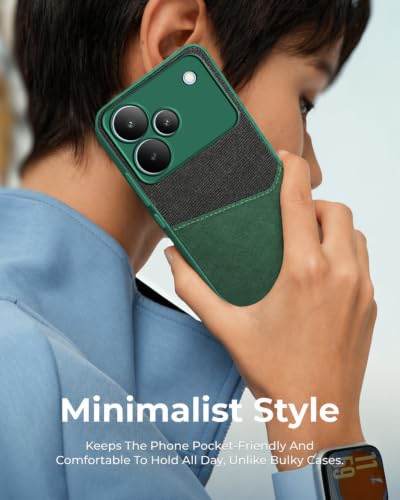 Image of Jkobi Back Cover Case for Realme P4 (Dual PU Leather Stitch | Professional Minimalist | Soft and Flexible)
