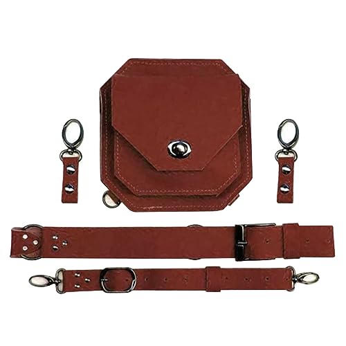 Bolsa de pierna de cuero PU marrón ajustable para mujer 3