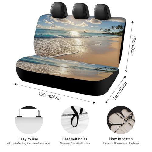 Funda hawaiana para asiento trasero de coche: protección antideslizante y antirayaduras 2