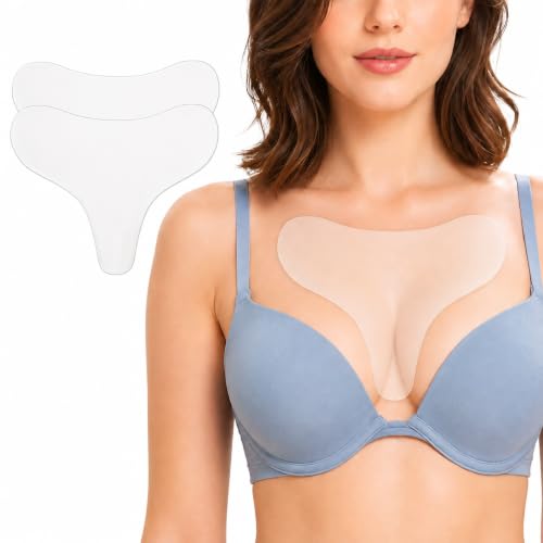 GETPUNA Chest Wrinkle Patches 2 Pack Reusable Silicone Pads for Dcollet & Cleavage Overnight Anti Wrinkle for Side Sleepers