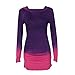 Produktbild Amlaiworld Frauen Bluse, Frauen Hoodies Sweatshirts Casual Langarm mit Kapuze Farbverlauf Hemd Bluse (S, lila)