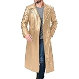Trench-coat rétro en similicuir pour homme : trench-coat en cuir pour homme, manteau long, veste steampunk, pardessus pour homme, veste steampunk, veste cyberpunk, blazer pour homme, vestes d'hiver pour homme, coupe-vent pour homme, veste en cuir pour homme, veste printemps pour homme, vestes légères pour homme, coupe-vent pour homme