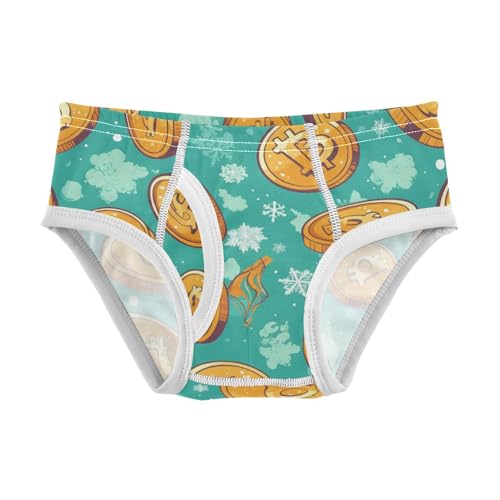 KLL Flying Bitcoins and Snowflakes Boys Toddler Cotton Nighttime Underwear Cute Children Panties
