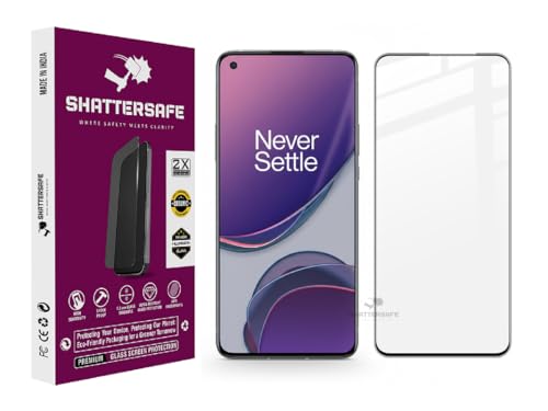 Image of Shattersafe Oleophobic Tempered Glass Screen Protector Compatible For Oneplus 8T / 9 / 9R [Pack of 1]. Edge To Edge Full Screen Protection With Easy Installation Kit & Case Friendly Fit.