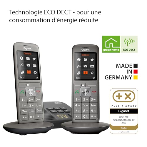 Gigaset CL660A Duo - Téléphone fixe sans fil - Répondeur - 2 combinés - Gris Anthracite [Version Française]