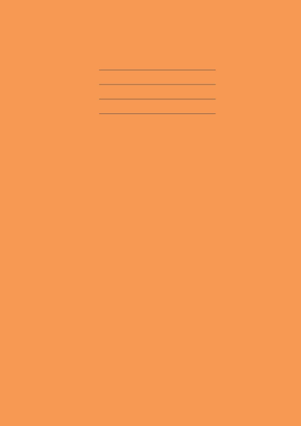 A4 Exercise Book: 100 pages 90gsm, 8mm lined ruled with margin notebook for Schools,Office and Homes-Orange