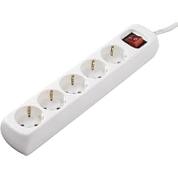 Hama 00047842 5salidas AC 230V 1.4m Blanco Protección contra sobretensiones - Protecciones contra sobretensiones (5 Salidas AC, 3500 W, 1.4 m, Blanco, De plástico, GS)