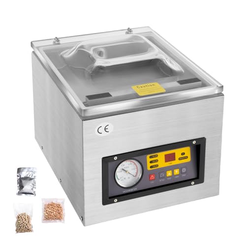 Levkitch Machine à Vide Appareil de mise sous vide à cloche en acier inoxydable Machine à Emballer pour Sceller Aliments Fruits Viandes
