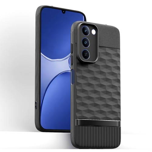 Image of Pikkme Back Cover for Realme P4 Lite 5G Camera Protection 3D Hexa Cube Design Silicone Protective Bumper Case (Black)