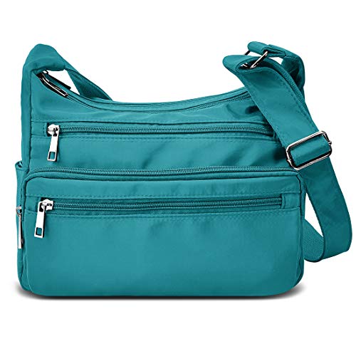 Image of VOLGANIK ROCK RFID Purses for Women Fabric Nylon Multi Pocket Crossbody Bag Ladies Travel Handbag