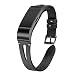 bayite Leather Bands Compatible Fitbit Charge 2, Replacement Genuine Wristband Straps Women Men, Black Large