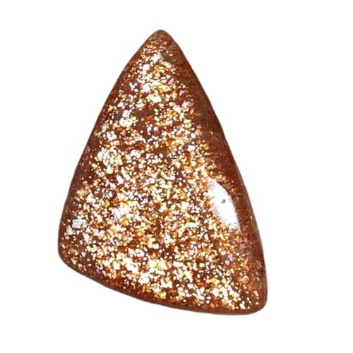 Cabochon pierre de soleil rouge naturelle trillion 41x25x7mm pour création de bijoux