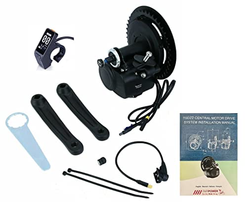 Enerpower Tongsheng TSDZ2 36 V 250 W mellanmotor (Edition 2021) med valfria displayer och version (display SW102, bakåt)