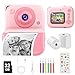 Glyntora Kids Instant Camera Printer,1440P HD Instant Camera for Kids 2.4'' Screen Digital Camera with 32GB Card & 2 Rolls Print Paper Birthday Gifts Toys for Boys Girls Aged 3-12 Pink