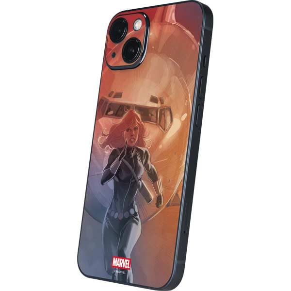 Skinit Decal Phone Skin Compatible with iPhone 15 - Officially Licensed Marvel Black Widow Running Design