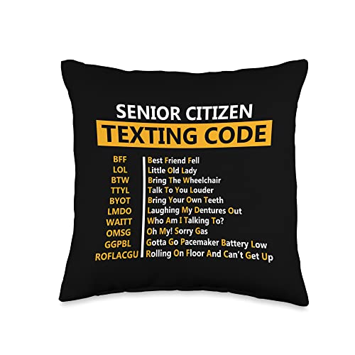 Senior Citizen's Texting Code Throw Pillow Gift