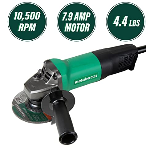 Metabo Hpt 4-1/2-Inch Angle Grinder | Non-Locking Paddle Switch | 7.9 Amp | Smallest Grip Circumference In Its Class | 900W Input Motor | Lightweight | Dual-Position Handle (G12Sq2) #TOP1