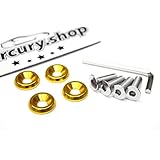 Mercury M6 25mm ピッチ1.0 ナンバーボルトセット [ゴールド] アルミ製 お手軽ドレスアップ ワッシャー×4 ボルト×4 六角レンチ付 エクステリア 車 バイク 汎用 ユニバーサル カーアクセサリー