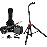 Squier by Fender Affinity Series Stratocaster Pack, HSS, Laurel Fingerboard, Charcoal Frost Metallic & Deluxe Hanging Guitar Stand