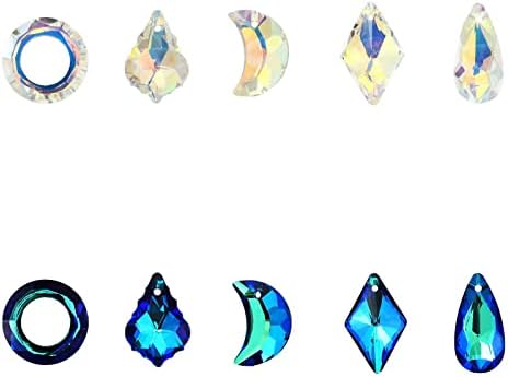 ZYYWL 40pcs Mix Shapes Loose Beads Charms Crystal Pendant for Jewelry Making Bulk lot Necklace Earrings Bracelet Craft Findings