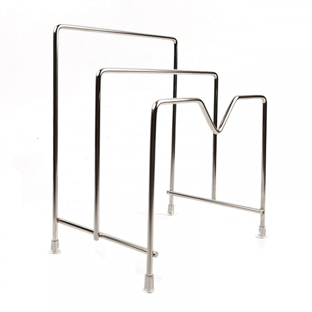 Schneidebrett Rack, Edelstahl Schneidebrett Halter Ständer, 2 Fächern Schneidebretthalter Topfdeckel Halterung, Kitchen Bakeware Organizer für Schränke, Pantries