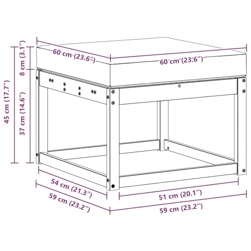 Tabouret d'extérieur en acacia résistant aux intempéries - 6
