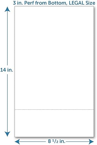 Miniatura 2 de Papel perforado, 3.0 in desde la parte inferior, horizontal en blanco 24# papel de copia tamaño legal (resma de 500)