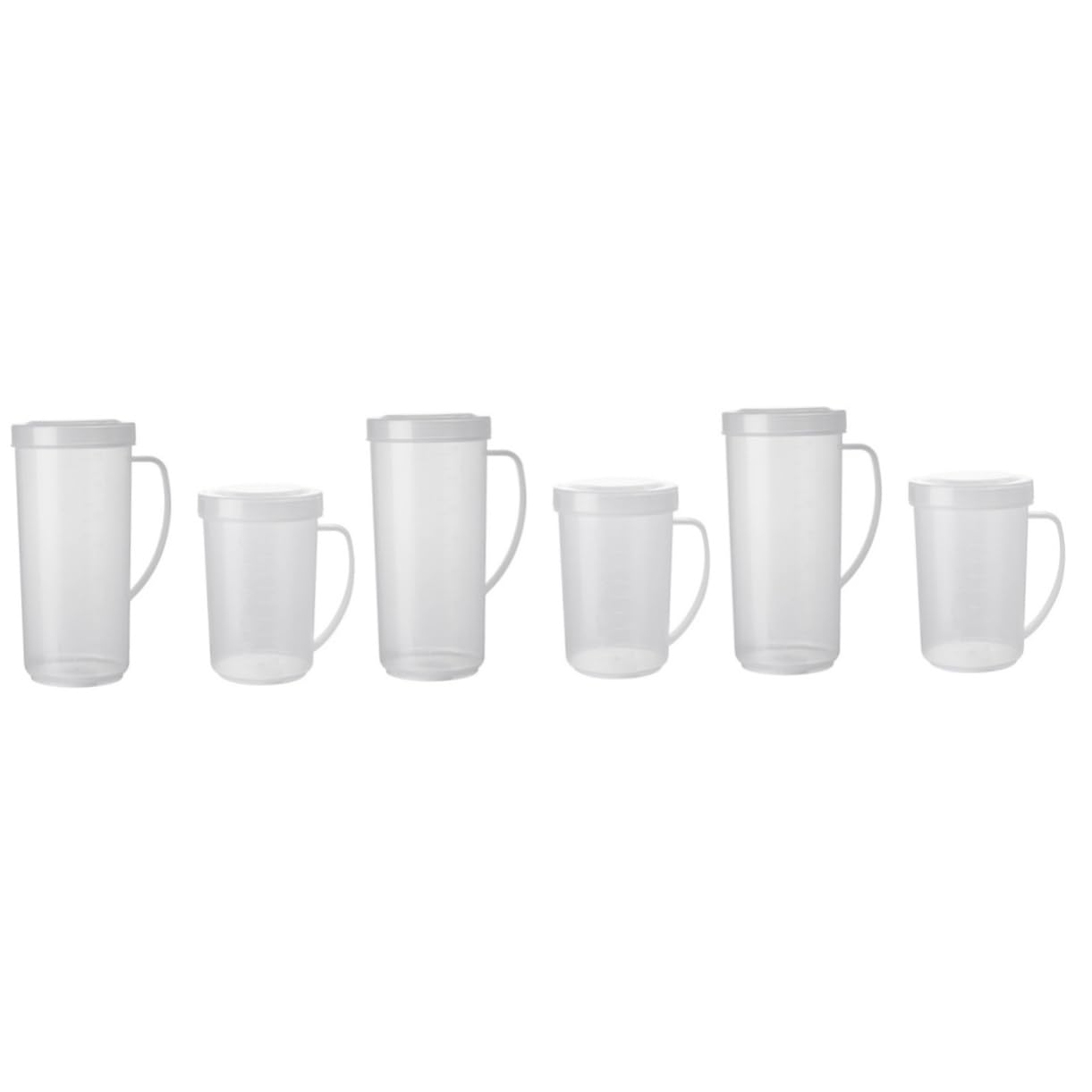 POPETPOP 6pezzi Brocche Di Plastica Con Scala Per Latte Caffè e Succo Resistente Al Microonde Facile Da Pulire Capacità Per Colazione e Cucina