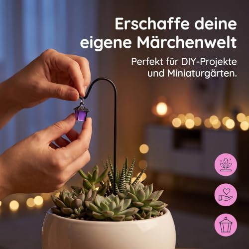 7 Stück Miniatur Fairy Garden Garden Accessories Eisen Laternen Dekoration – Bild 3