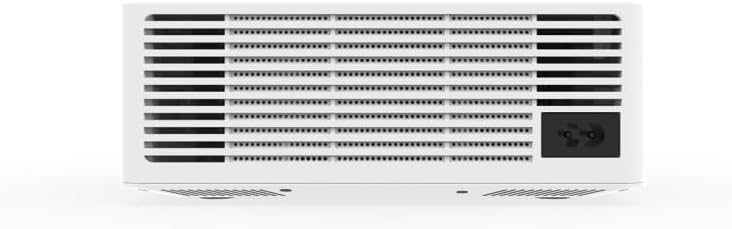 Fund view of MoreJoy CUBE SLIM 2025 Projector showing ventilation and power input