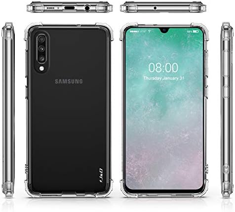 J&D Case Compatible for Galaxy A70 Case, Corner Cushion Ultra Clear Shockproof Protective Slim Silicone Bumper Case for Samsung Galaxy A70 Bumper Case, Transparent
