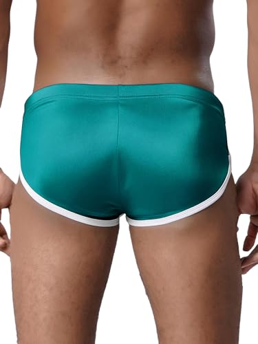 Moily Mens Low Waist Bikini Thongs Hipster Panty Shiny Satin Frilly Sissy Lingerie Hot Pants Trunks Shorts4