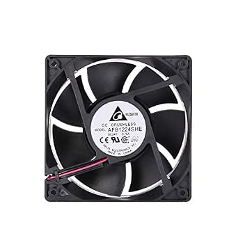 Delta 120mm High CFM Fan AFB1224SHE 24V DC 120mm 3Pin 2 Wire PC ...