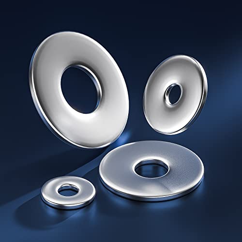 Wensilon (120Pcs)1/4"X1 Stainless Steel 304 Metal Flat Washers For Screws And Bolts, Suitable For Factory Maintenance, Kitchen, Store And Outdoor Construction #TOP5