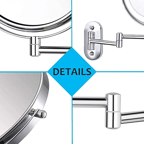 Miroir maquillage mural extensible 10X pour corriger les défauts visuels