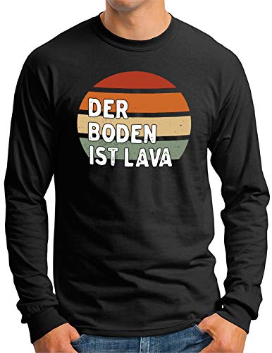 T-shirt OM3 Langarm Shirt Herren noir XXXXL imprimé rétro