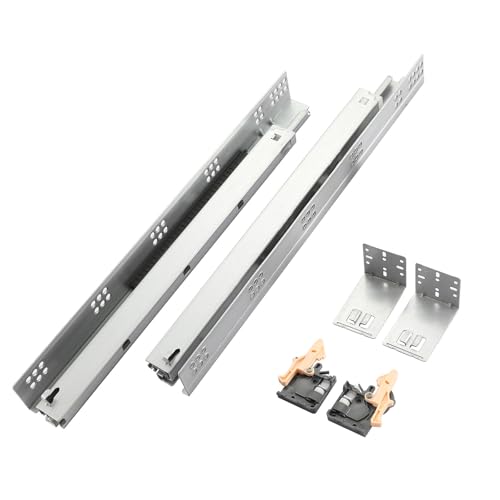 6 Pairs of 21 Inch Undermount Soft Close Drawer Slides Bottom Mount Full Extension 100LB Capacity with Adjustable Locking Devices and Brackets