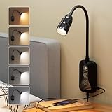 WOKWOYIO Liseuse Murale LED avec Détecteur de Mouvement et Col de Cygne Flexible - Lampe de Lecture à 5 Couleurs et Luminosité Variable pour Lit avec Sortie USB pour la Chambre - 1 Paquet