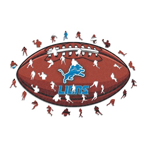 Iconic Puzzles, Detroit Lions Crest, 100% eco-sustainable wooden puzzle with official license NFL, size S, 150 pieces