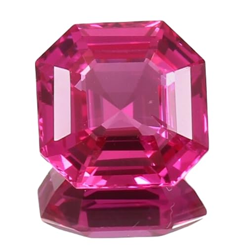 Pierre rose de Ceylan 12x12mm | Coussin à facettes pour création de bijoux