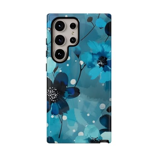 Coque Samsung S24 Ultra à fleurs bleues idéale pour le bureau