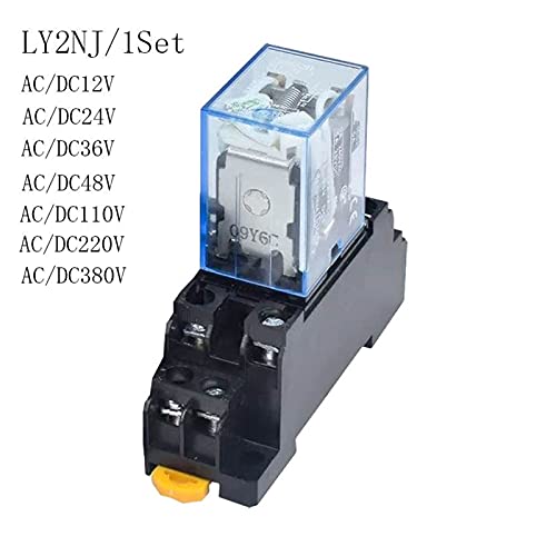 Relais de puissance LY2NJ AC/DC 12V à 220V 10A avec socle de fixation
