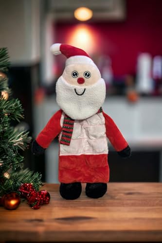 Dog Interactive Christmas Pet Plush Chew Toy Squeak Honking Santa Snowman Reindeer Penguin Turkey Dog Toys Soft Natural Corduroy Stuffed Dog Pet Xmas Toy Gift (Santa Non Filling) - Image 4
