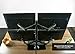 VIVO Black Adjustable Quad Monitor Desk Stand Mount, Free Standing Heavy Duty Glass Base, Holds 4 Screens up to 27 inches, STAND-V004FG
